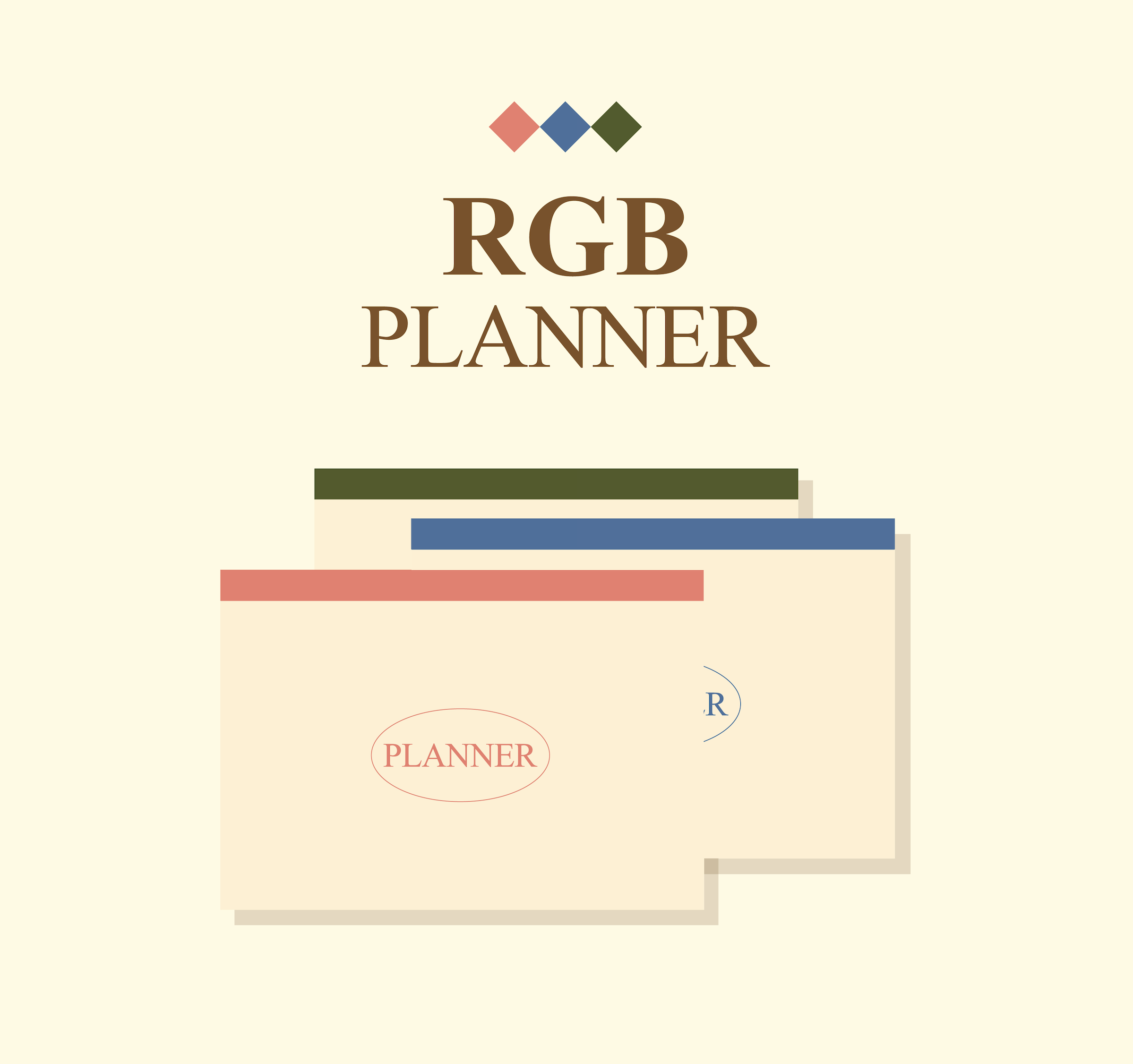 만년형 RGB 굿노트 노타빌리티 먼슬리 위클리 다이어리 속지 월별 플래너 일러스트 Monthly Weekly PDF : FIRPENG