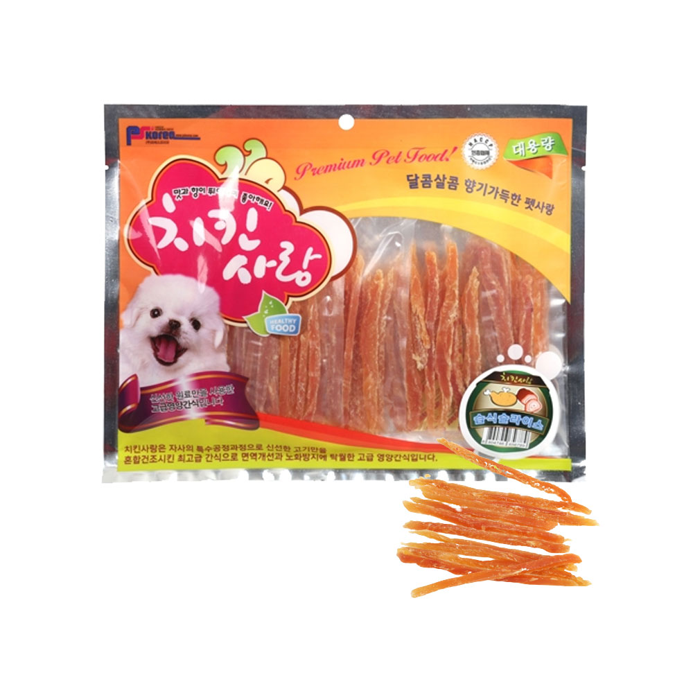 PS코리아 치킨사랑 습식슬라이스 400g 반려 애견 강아지 육포 사사미 간식 : 조은세상1