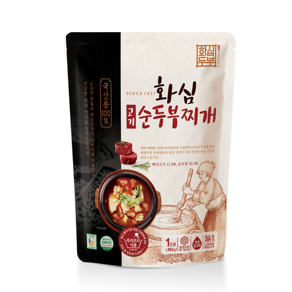 [화심두부] 고기 순두부찌개 100%우리콩과 국산 돼지고기 : 전북6차마켓