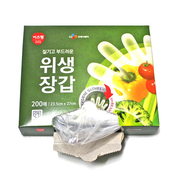 CJ 이츠웰 위생장갑 200매×3개 : 푸드007 스토어