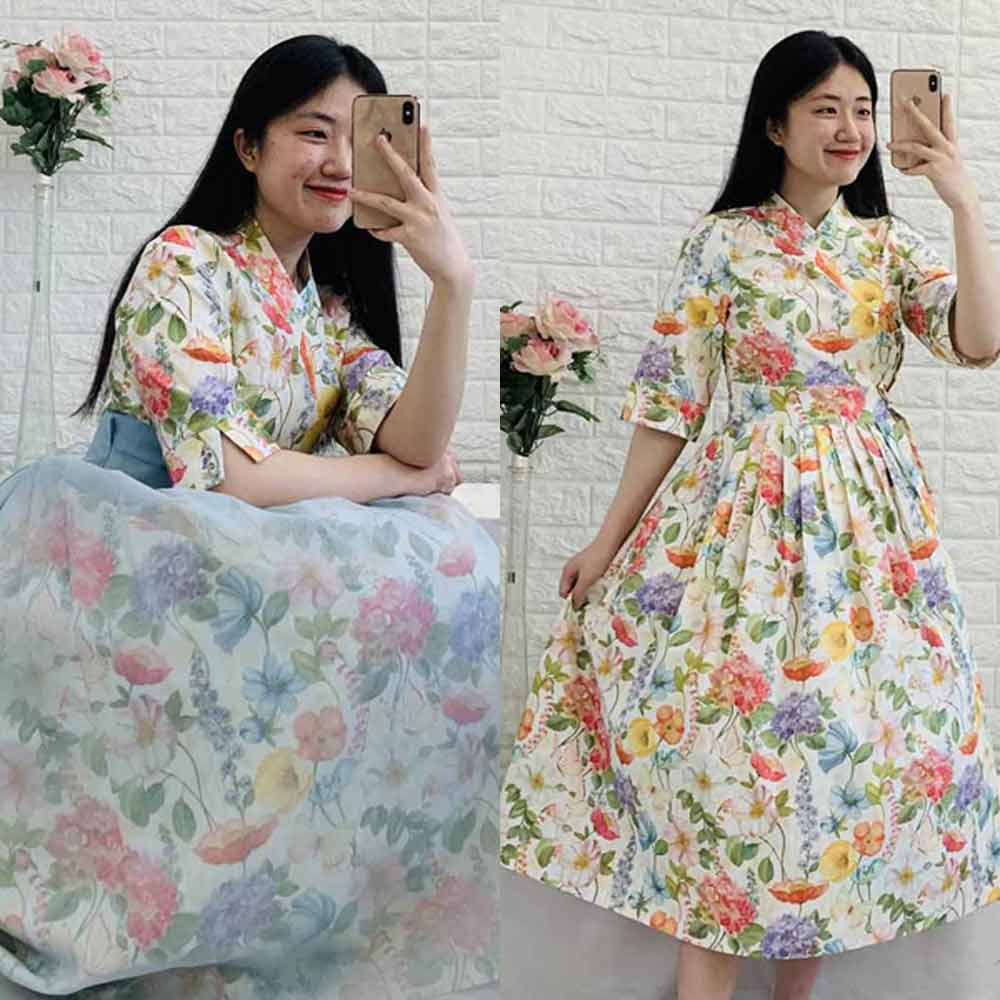 오월애 철릭원피스 (44-88사이즈) 생활한복 개량 빅사이즈 : 와이포샵