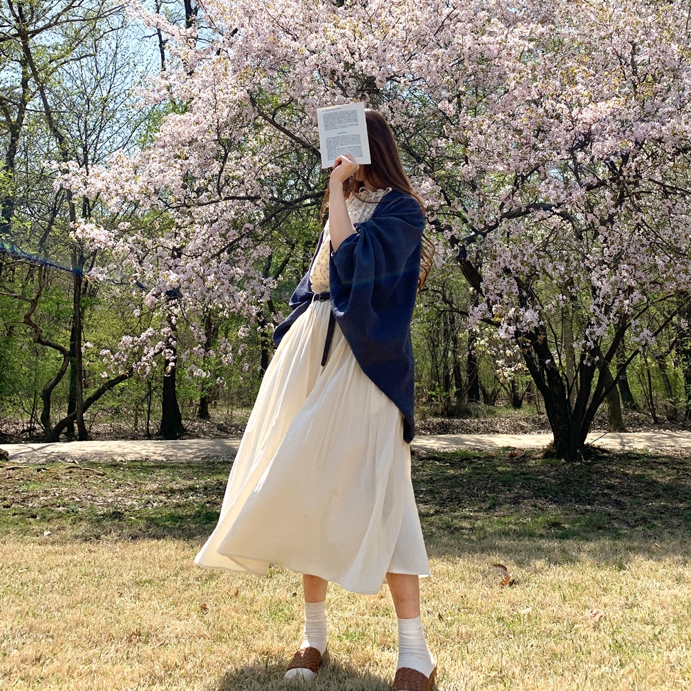 린넨 오버핏 숄 가오리 로브 가디건 : 온리휴