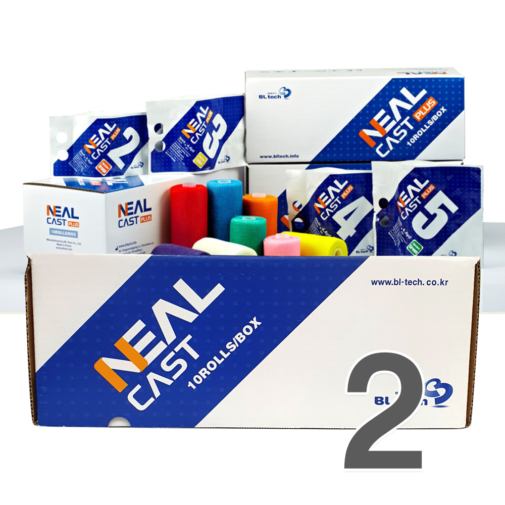 비엘테크 닐 캐스트 폴리에스터 그린색상 2inch 10롤/1box : 메디캠프