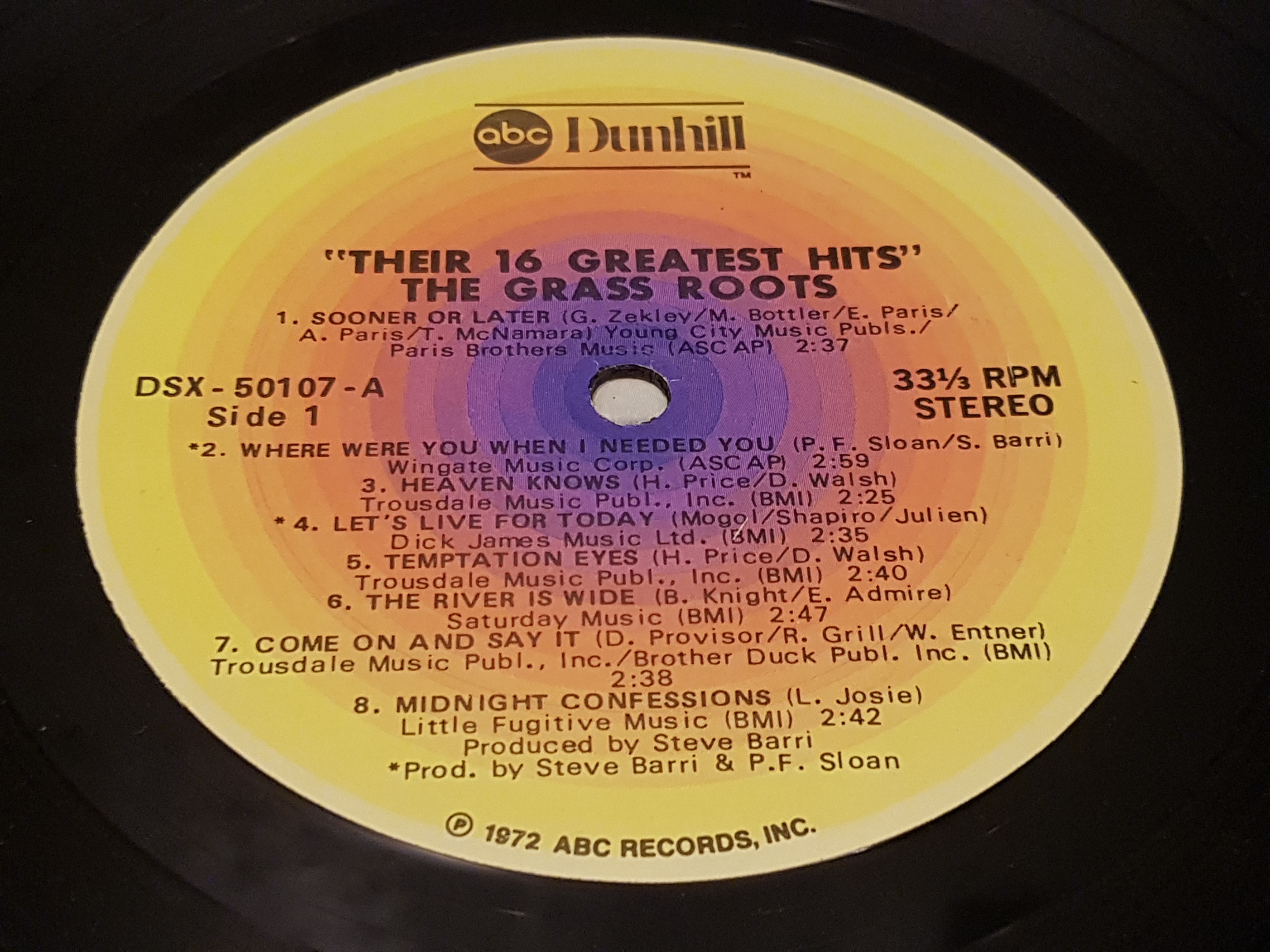오리지널 수입LP  THE GRASS ROOTS-GREATEST HITS : 필레코드