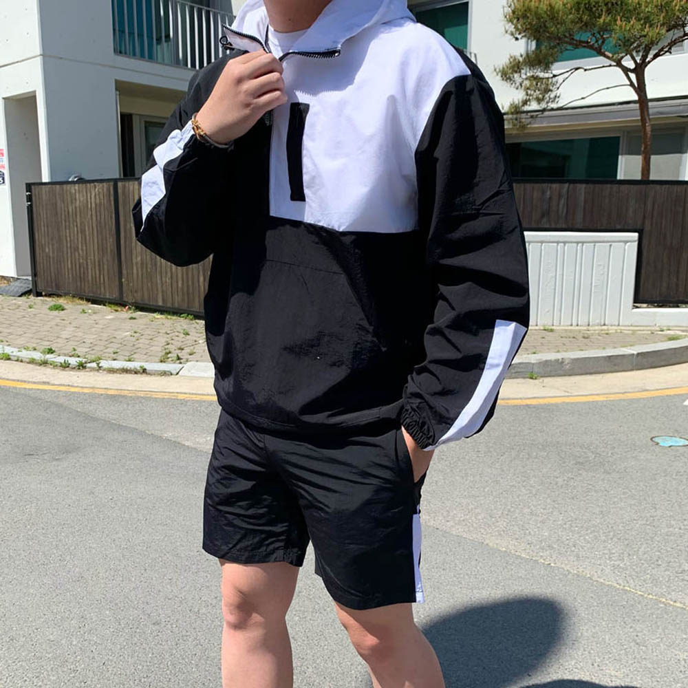 안느 배색 반바지 아노락 트레이닝 : 필대로