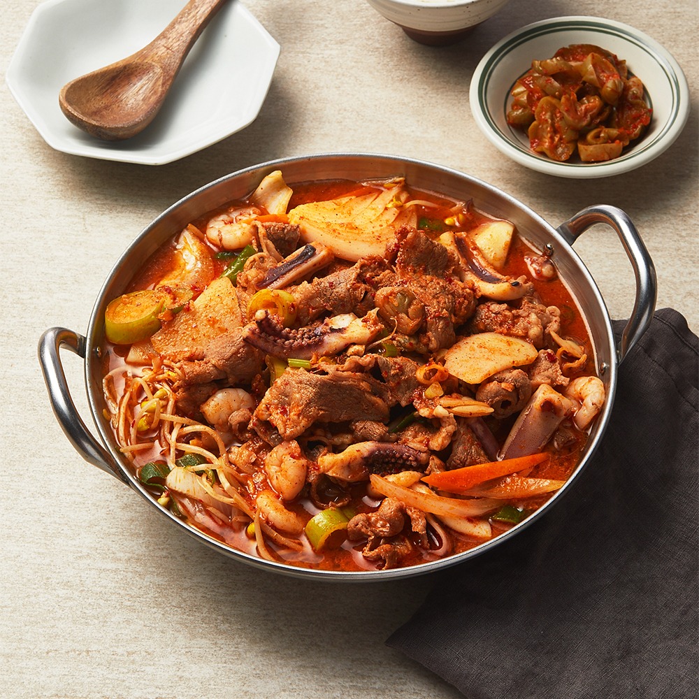 쿡솜씨 삼합 짜글이찌개 밀키트 우삼겹 3종해물 짜글이 그리들 캠핑요리 : 쿡솜씨
