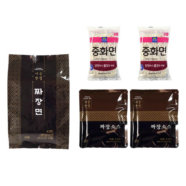 [4팩 8인분]서울반점 짜장면 중화요리 중식 1팩 2인분 생면 자장면 : 단골푸드