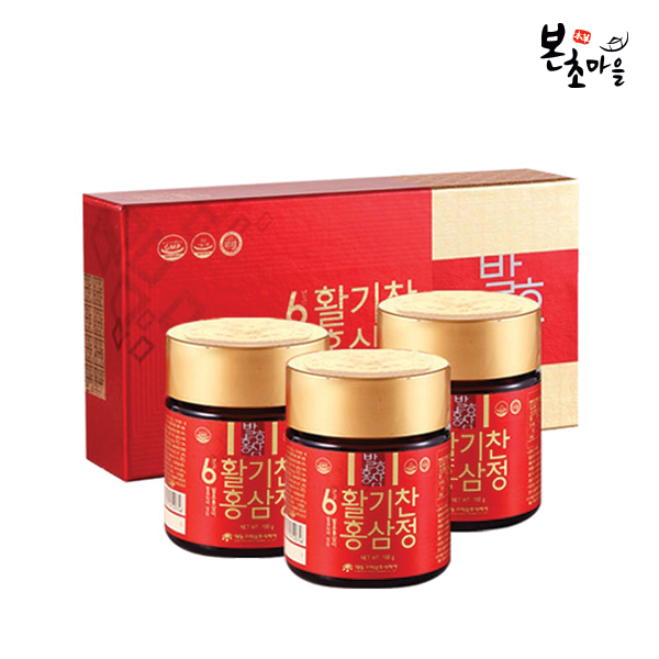 고려홍삼 6년근 발효 활기찬 홍삼정100g x 3병 농축진액 명절선물세트 홍삼선물 : 본초마을