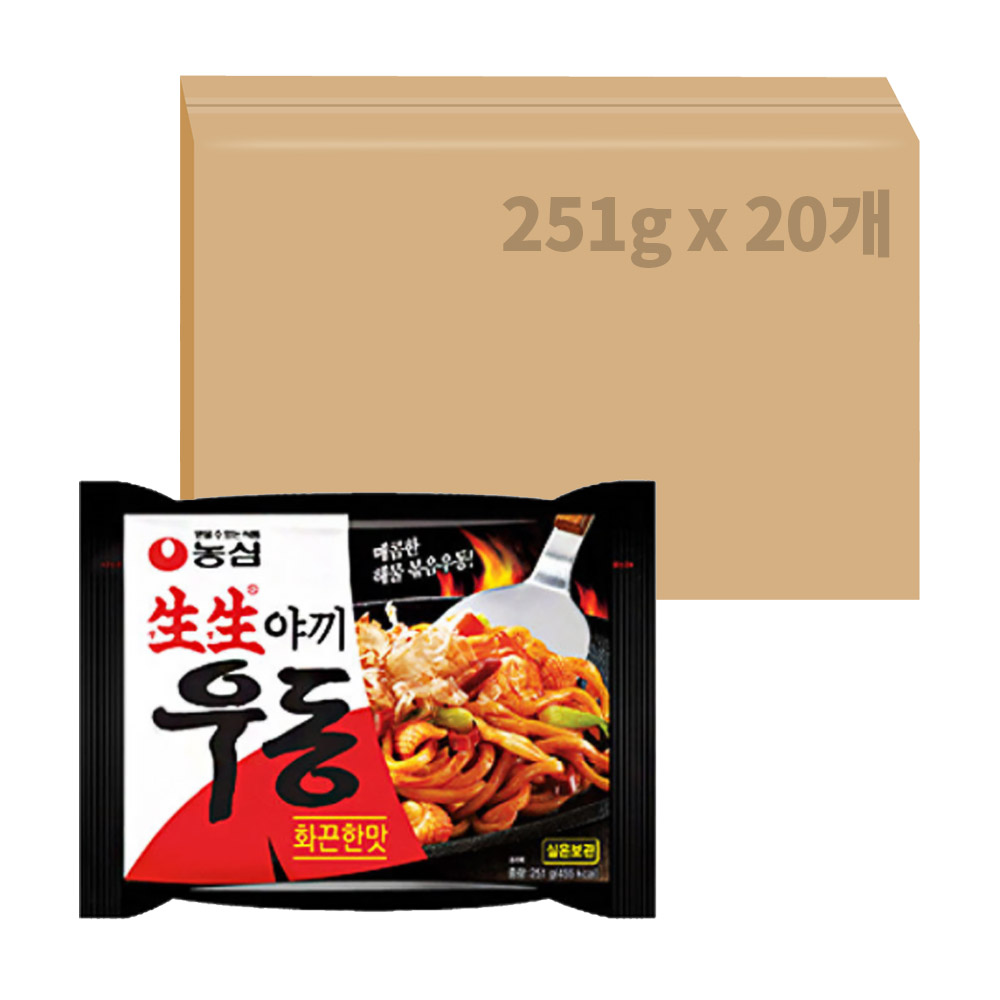 농심 생생야끼우동 화끈한맛 251g x 20개 : 으쓱몰