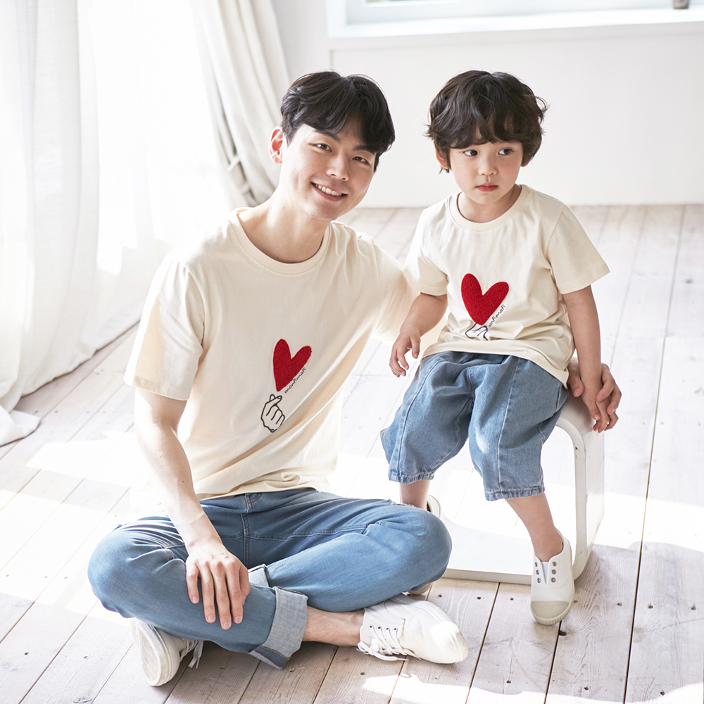 가족사진의상 돌촬영티셔츠 단체여행티 몽피마피 사랑해요 아빠와아기 : 커플프라자