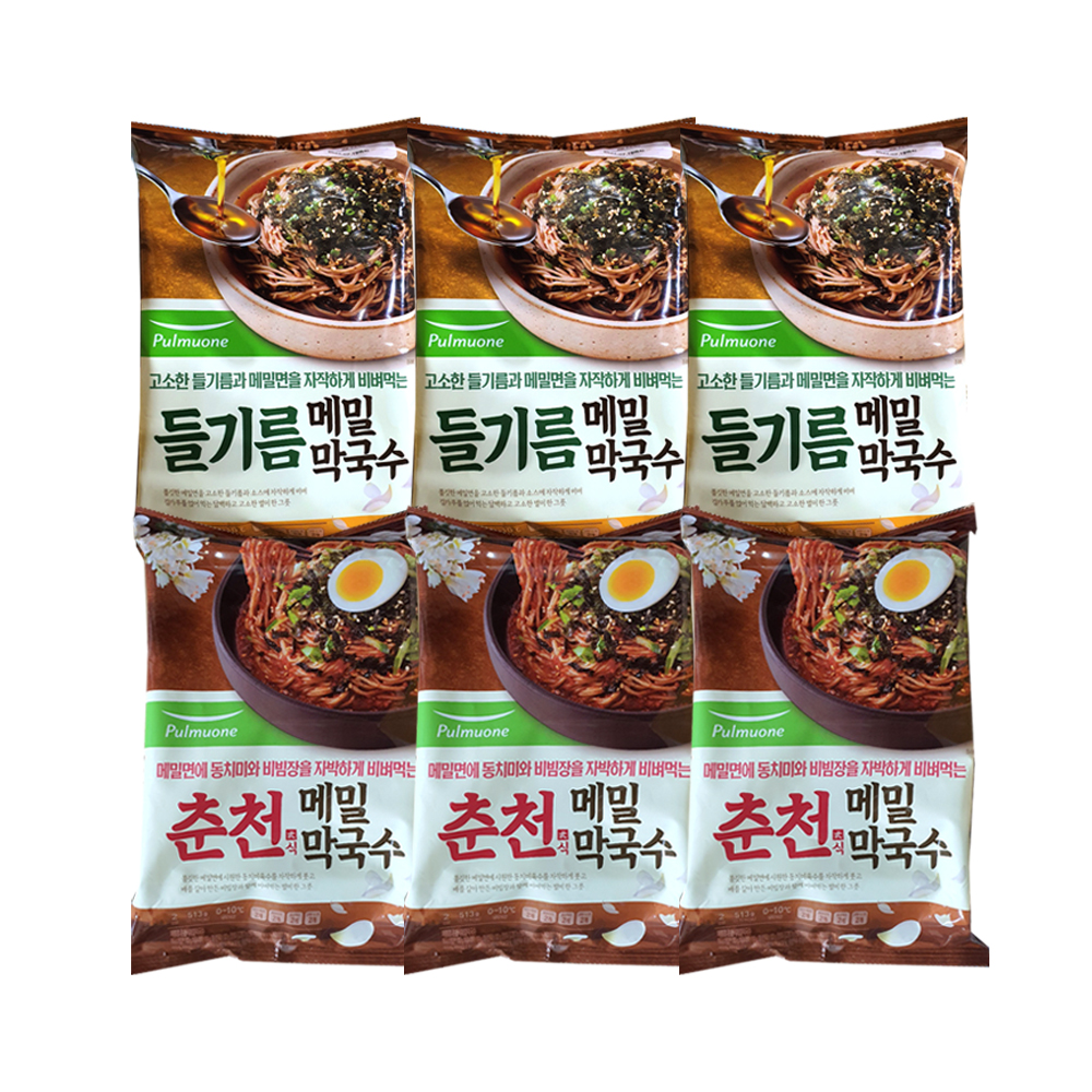 들기름메밀막국수 2인x3개 + 춘천메밀막국수 2인x3개 : ecofood