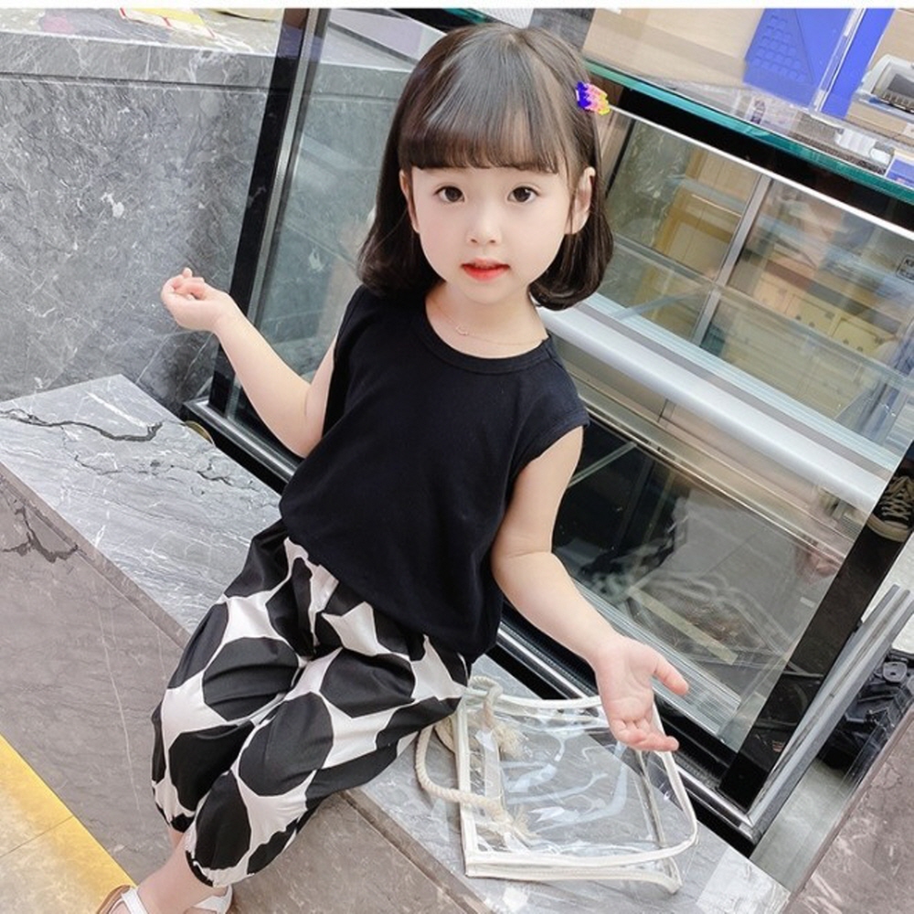 남아 여아 공용 여름 썸머 민소매 밴딩 캐쥬얼 댄디 깔끔 나시 몸빼바지 상하세트(90호-130호) : 요미옷짱
