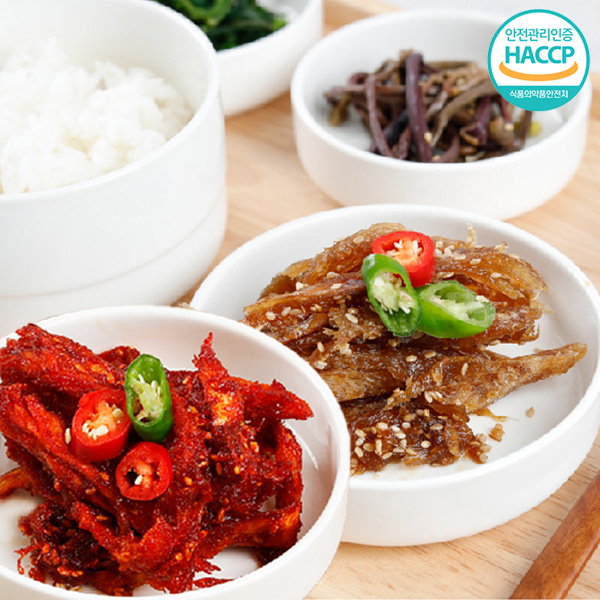 [강원도농수특산물인증] 달콤황태무침 350g+매콤황태무침 350g : 아이원세븐