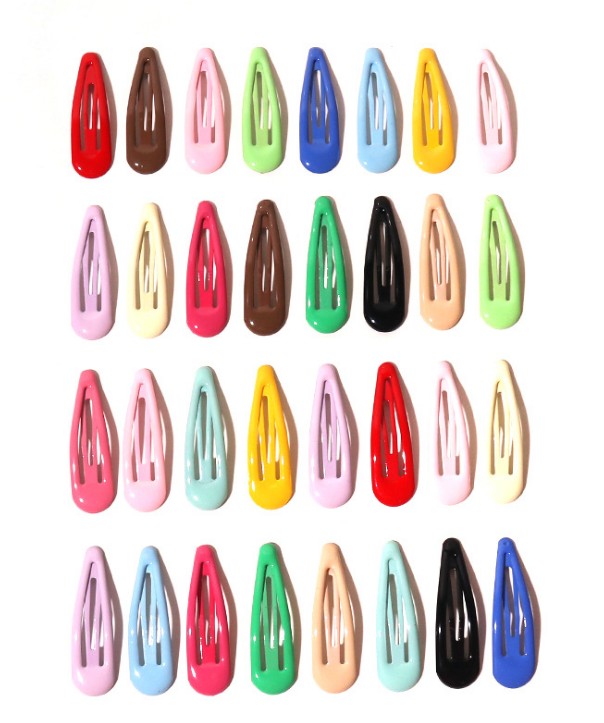컬러 유광  똑딱핀 헤어핀 30P 세트(5CM) 다양한 컬러 케이스포함 : 피플앤제이