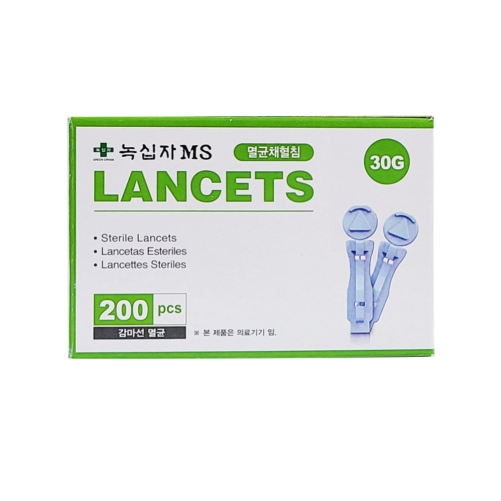케어센스 일회용 멸균 채혈침 30G 사혈침 녹십자 란셋 SD 당뇨침 손따는침 여드름침 : 홈닥터