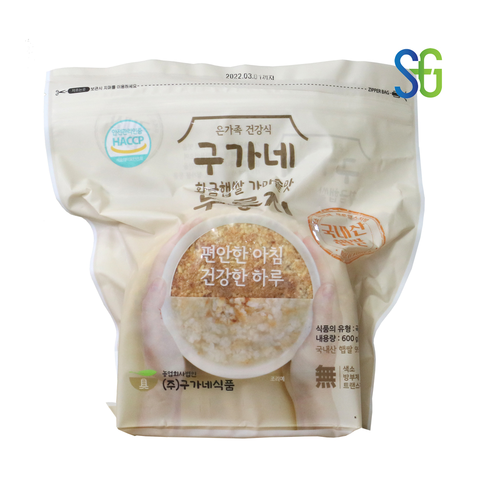 구가네식품 구가네 누룽지 600g 국산쌀로 만든 황금햅쌀 가마솥맛 구수한 누룽지탕 : 세기유통