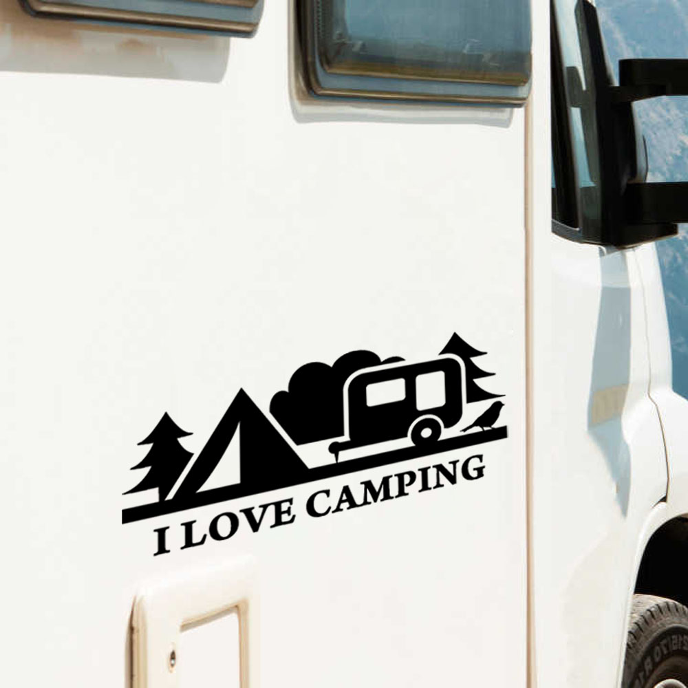 아이러브캠핑 스티커 I LOVE CAMPING 캠핑 차량용 스티커 15cm : 태완컴퍼니