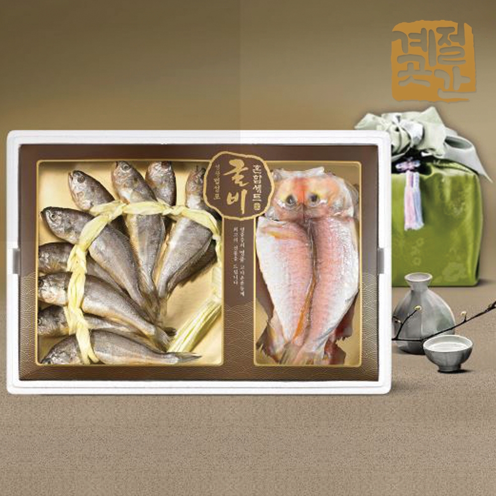굴비&옥돔 혼합 선물 세트 1호(굴비 10미 1.2kg 이상,21~22cm내외/옥돔 3~4미 1kg 이상, 34cm내외) 영광굴비맛집 제주옥돔 : 계절곳간 스토어