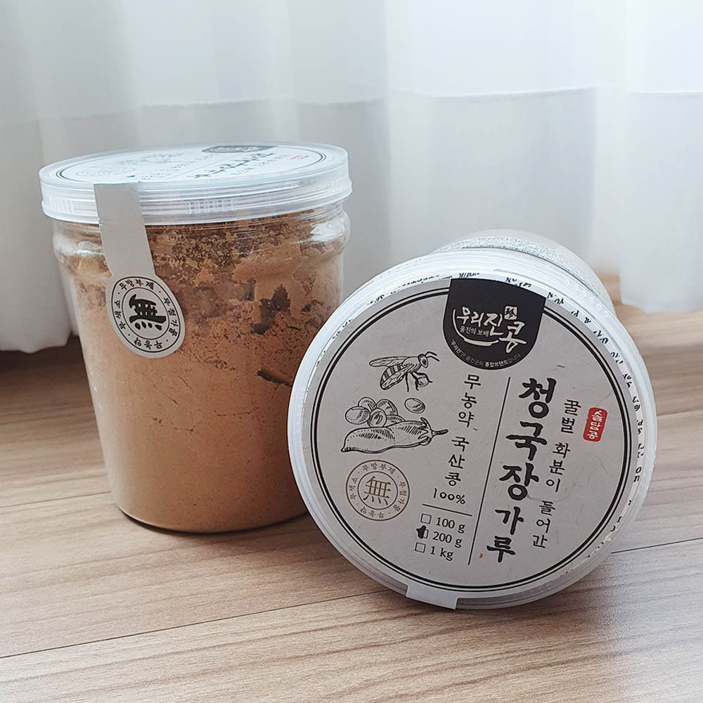 솔담콩 하루한끼 꿀벌 화분이 들어간 냄새없는 청국장 가루 200g : 바른 정원