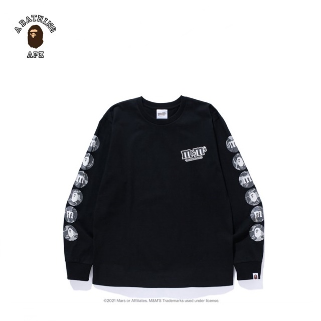 베이프 X 엠앤엠즈 모노톤 롱슬리브 티셔츠 BAPE® X M&M’S™ MONOTONE LONG SLEEVE TEE : 에비뉴도쿄