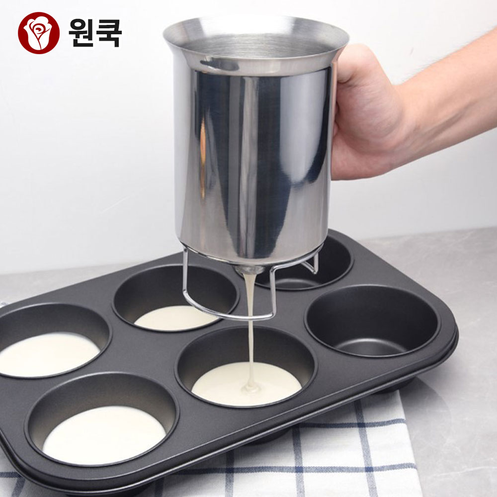 원쿡몰 스텐 반죽 디스펜서 가정용 짤주머니 소분기 생크림 케익 팬케이크 반죽소분 : 원쿡몰