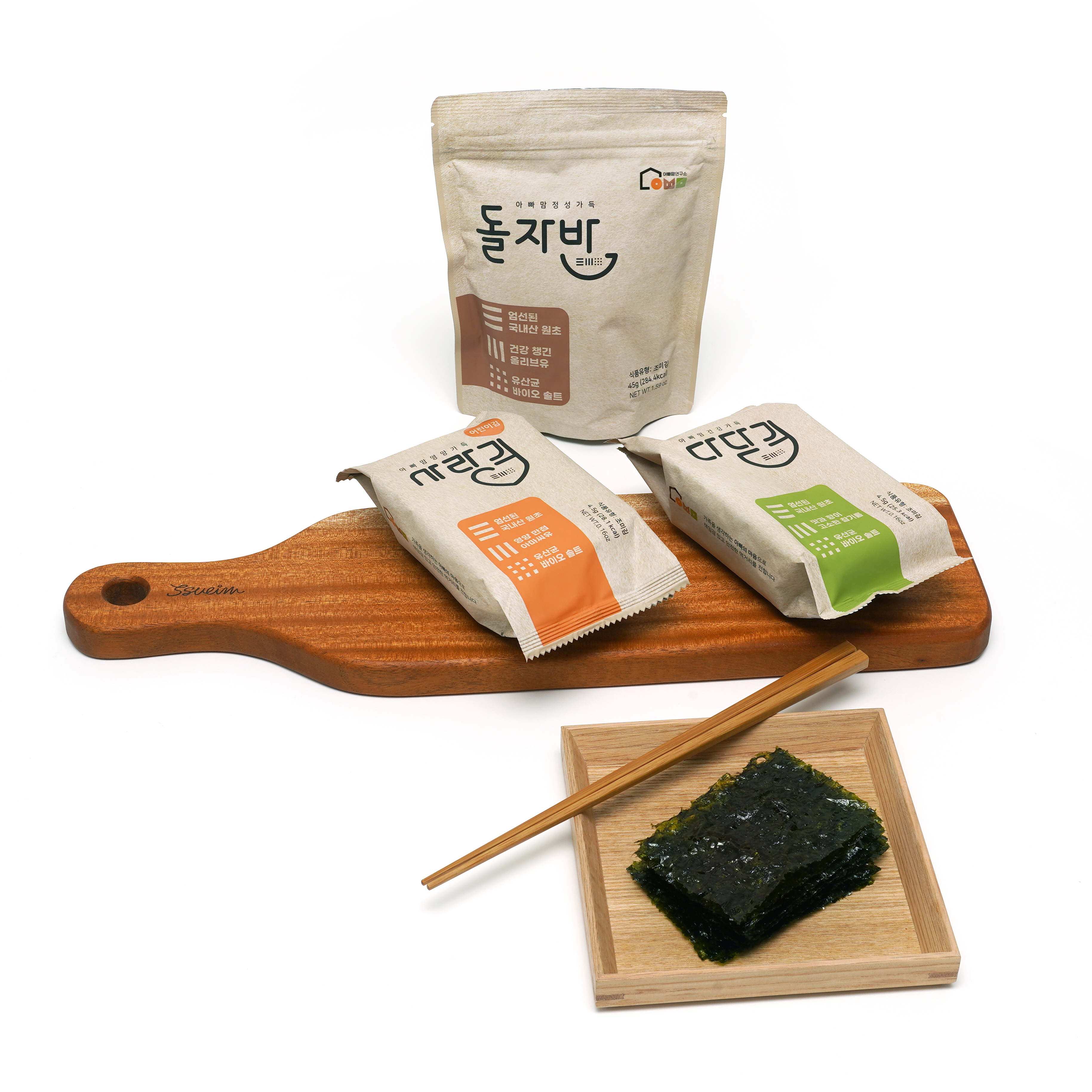아빠맘연구소 홈세트 (사랑김12봉, 다담김12봉, 돌자반7봉) : 아빠맘연구소