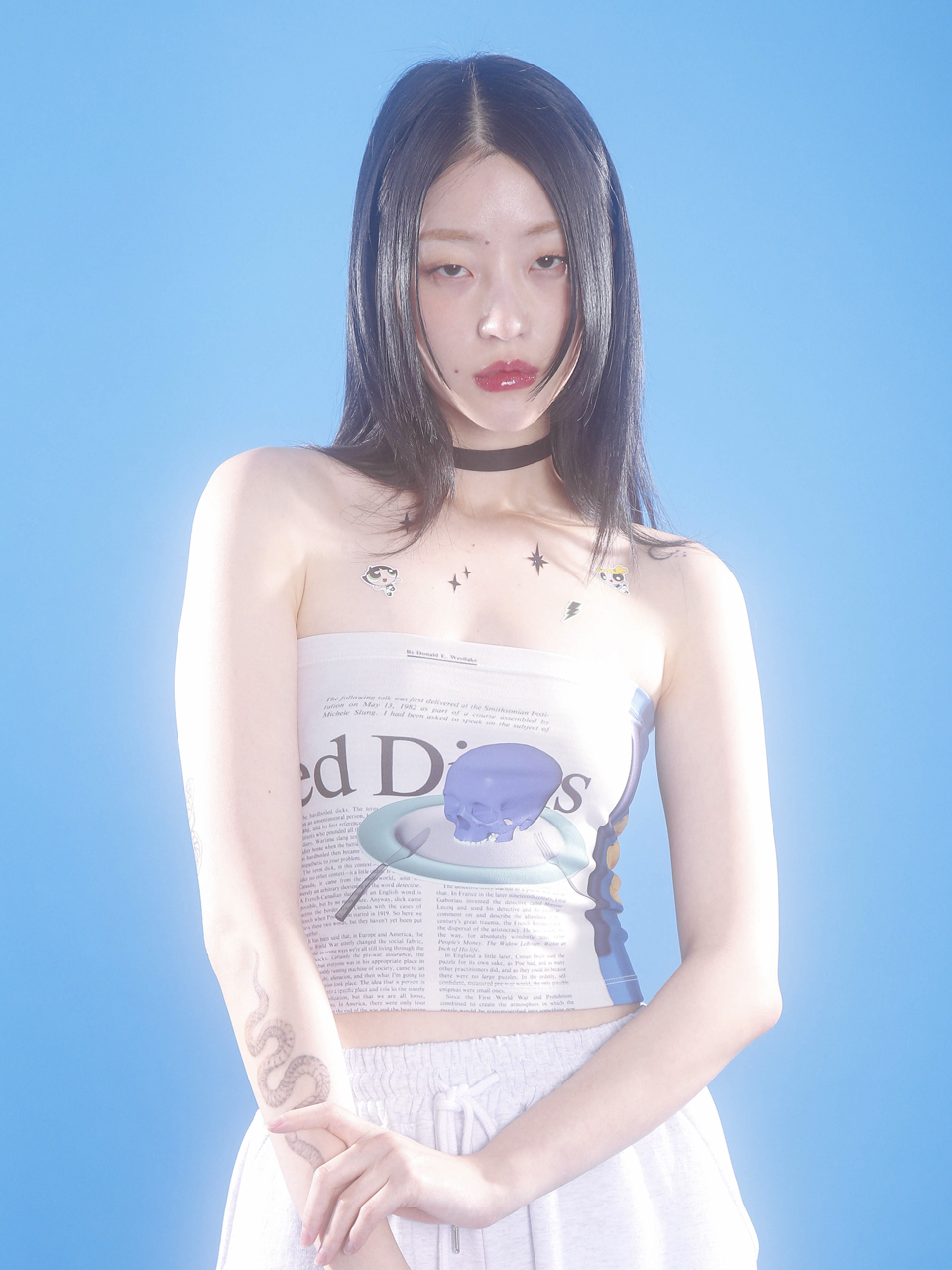[클럿스튜디오] 0 3 뉴스페이퍼 튜브탑 : 클럿 스튜디오