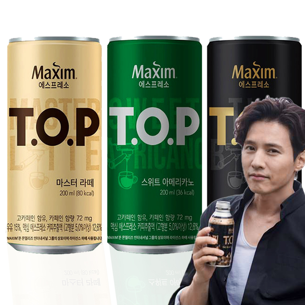 티오피 TOP 200ml 36개 1박스 더블랙 스위트아메리카노 마스터라떼 : E토탈마트