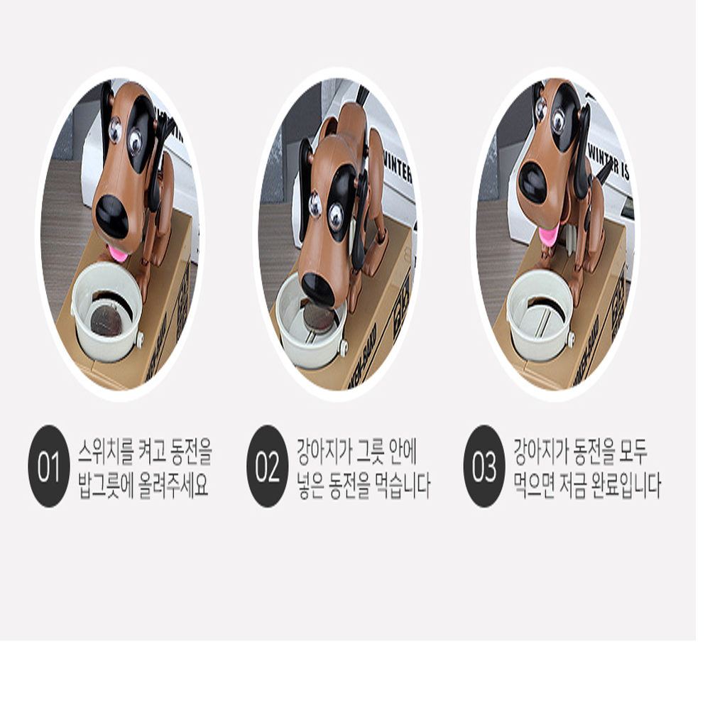 흰둥이 멍멍이 고양이 비밀금고 동전넣기 돈 동전먹는 학원 어린이날 선물 : 바우네트웍
