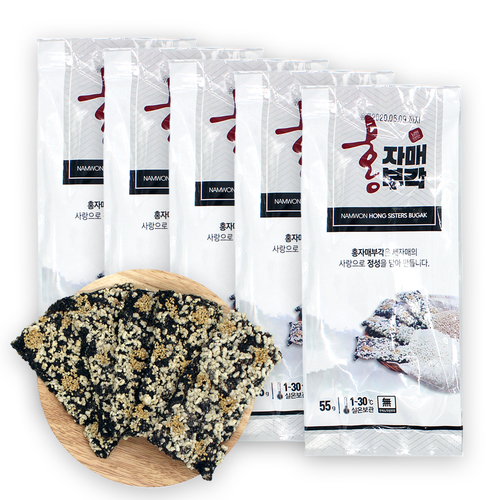 홍자매부각 남원 정통 찹쌀 김부각 1박스(5매 55g X 5봉입) : 홍자매부각