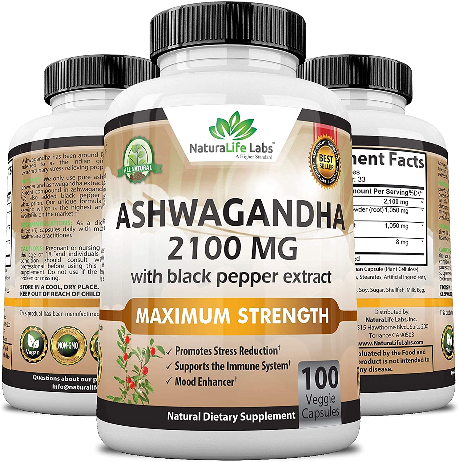 Naturalife Labs Ashwagandha 내츄라라이프 랩스 아슈와간다 : 아마존컴바인