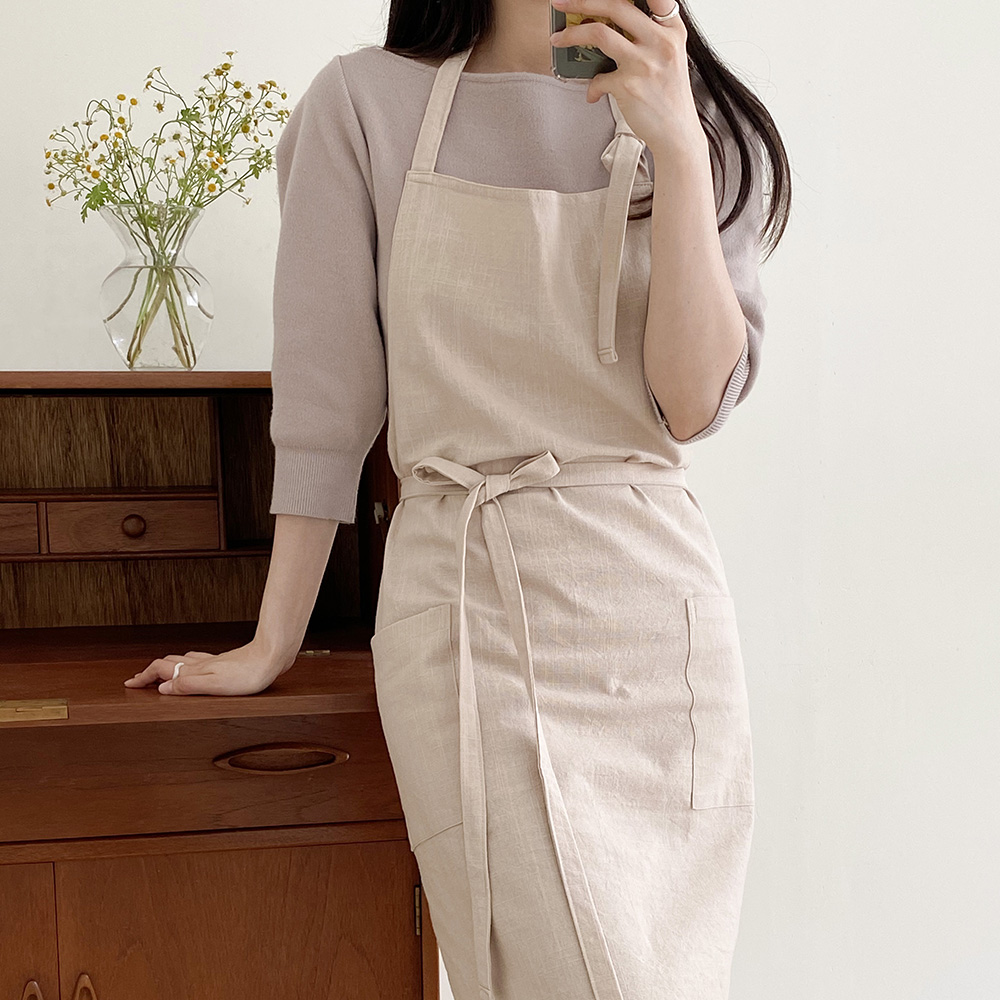 한스데이 롱 무지 플로리스트 카페 앞치마 : 한스데이