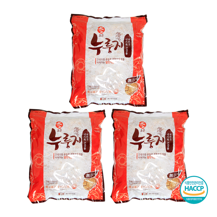 효자식품 참조은 우리쌀 누룽지 3kg x3개 9kg 대용량 (식사대용) : 티타임고려