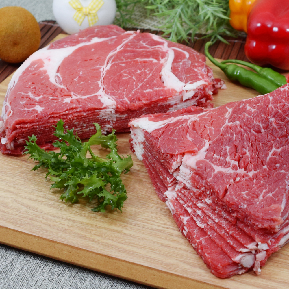 프레시누리 청정우 등심과 목심(척롤) 바로구이 불고기 육전용 250g : 프레시누리