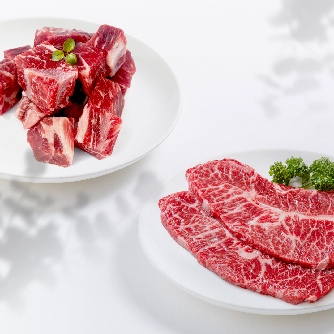 [이소바돈] 육즙홀릭 엑셀 초이스 미국산소고기 부채살 구이 스테이크 소고기찜용 (500g) : 이소바돈