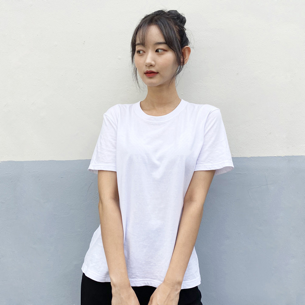 남녀공용 흰반팔티 (흰색 3장) 기본 무지 티셔츠 라운드 면티 : 스토움
