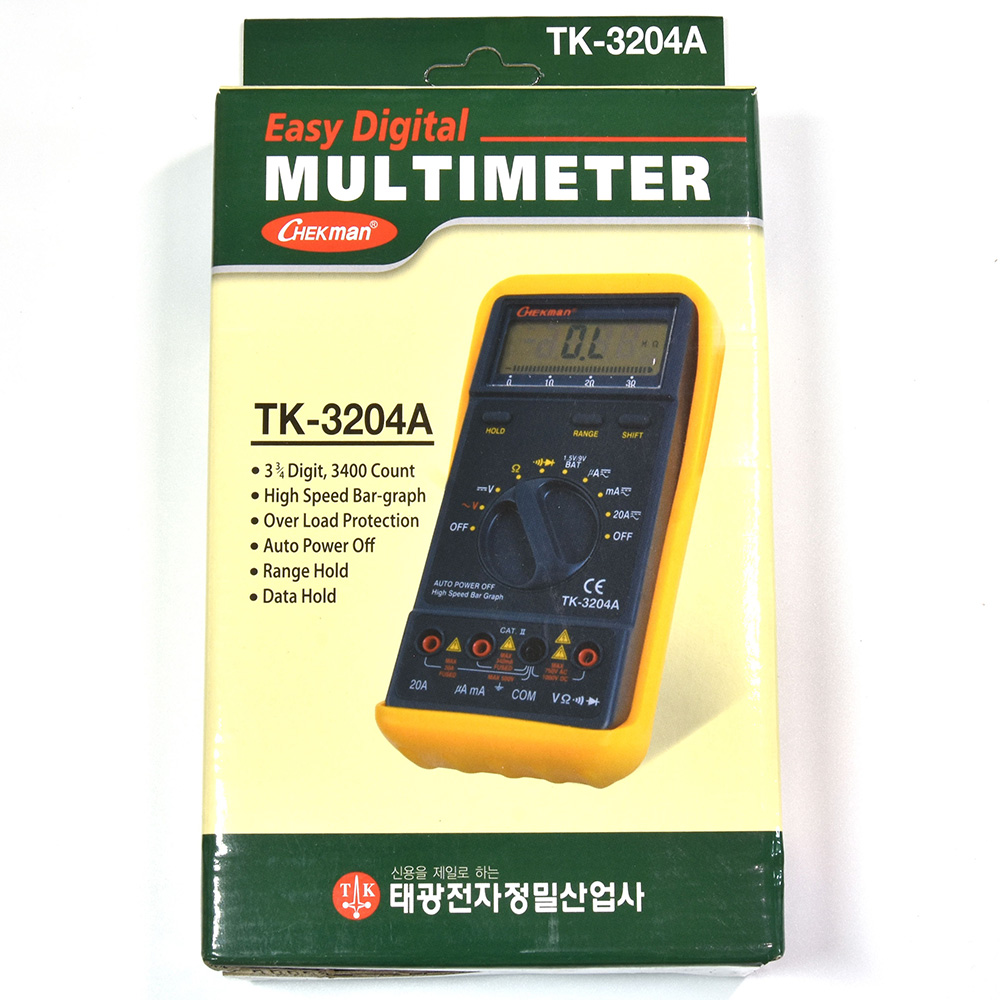 체크맨 TK-3204A 태광전자 국산 디지털 멀티테스터기 : 공구계측기몰