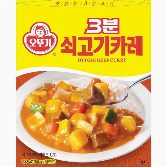 오뚜기 3분요리 카레 약간매운맛 200g : 태인창고