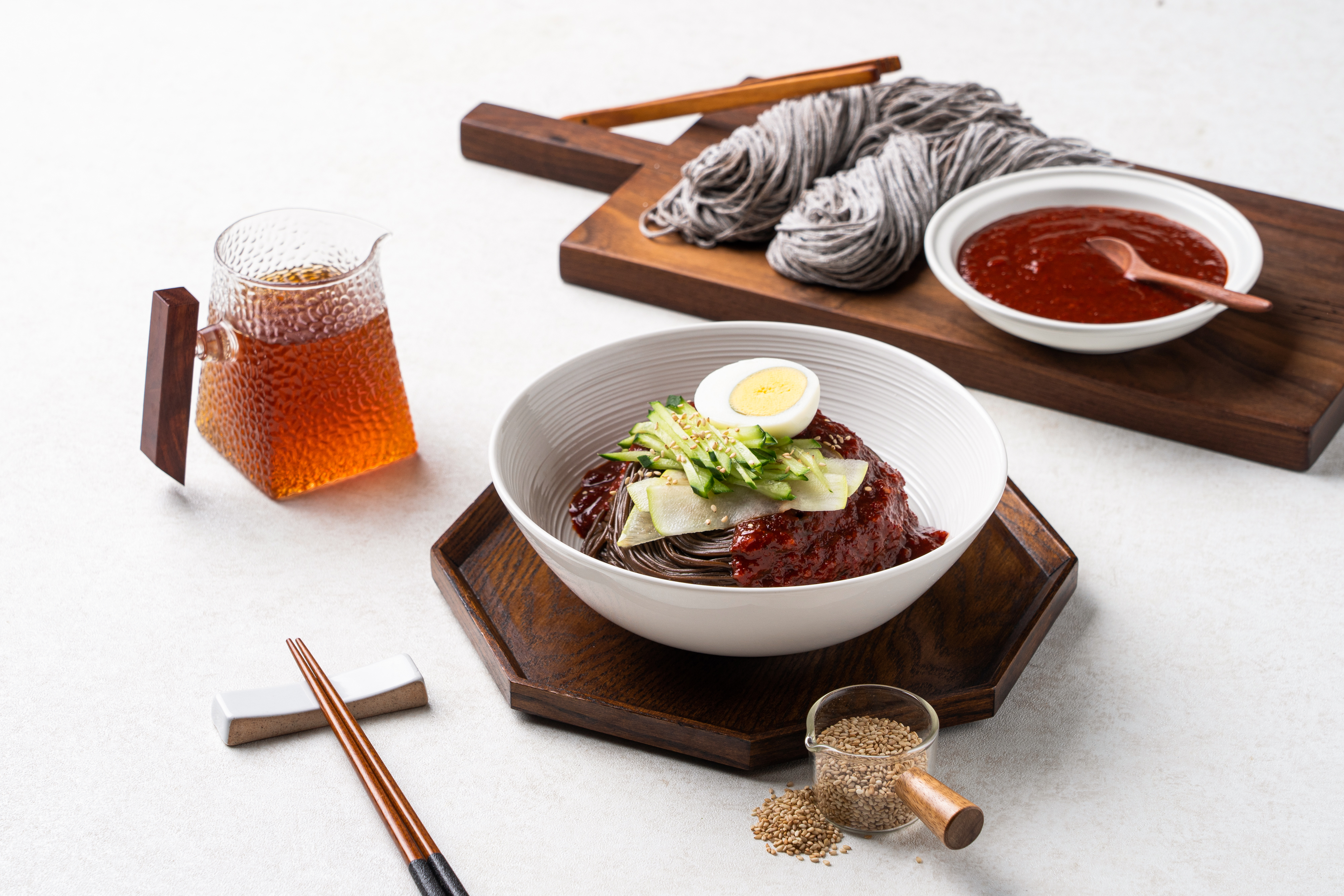 메르밀진미집 생메밀면 비빔소바 2인 세트 매운 양념 : 메르밀진미집