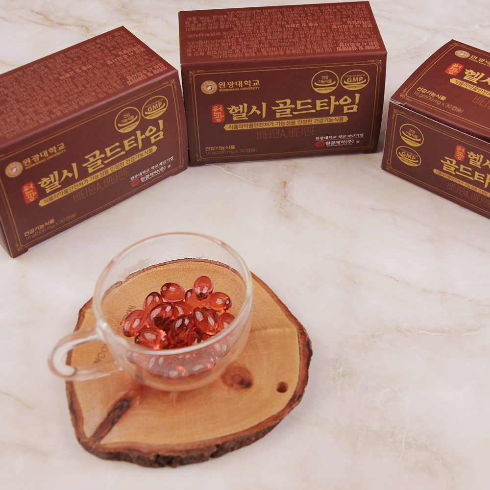 원광대학교 설립 원광제약 주식회사  원광 헬시 골드타임 500mg x 150캡슐 : 쉬즈 케어
