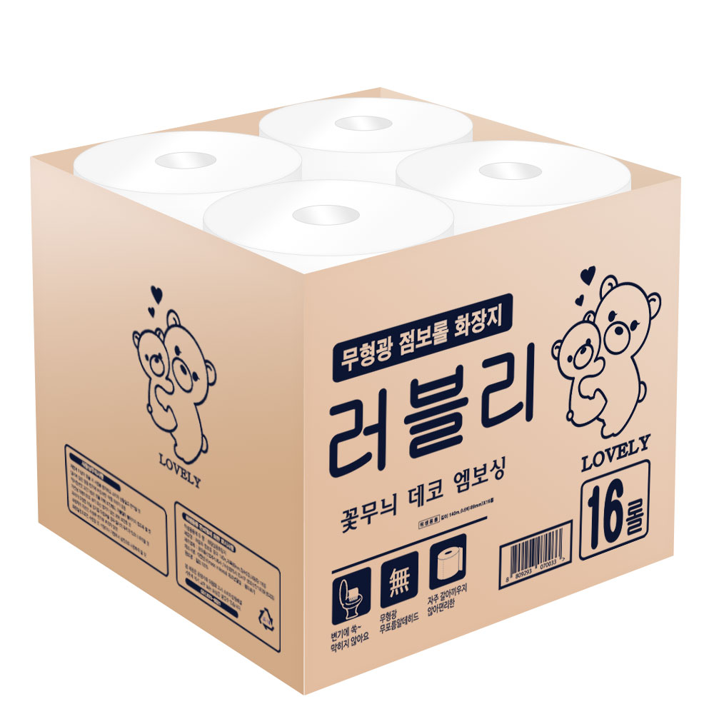 한아름산업  무형광 2겹 점보롤 러블리 140mX16롤 : 깨달은 환경