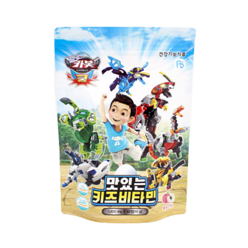헬로카봇 맛있는 키즈 비타민 40정 1팩 복숭아맛 건강기능식품 : 에스메디