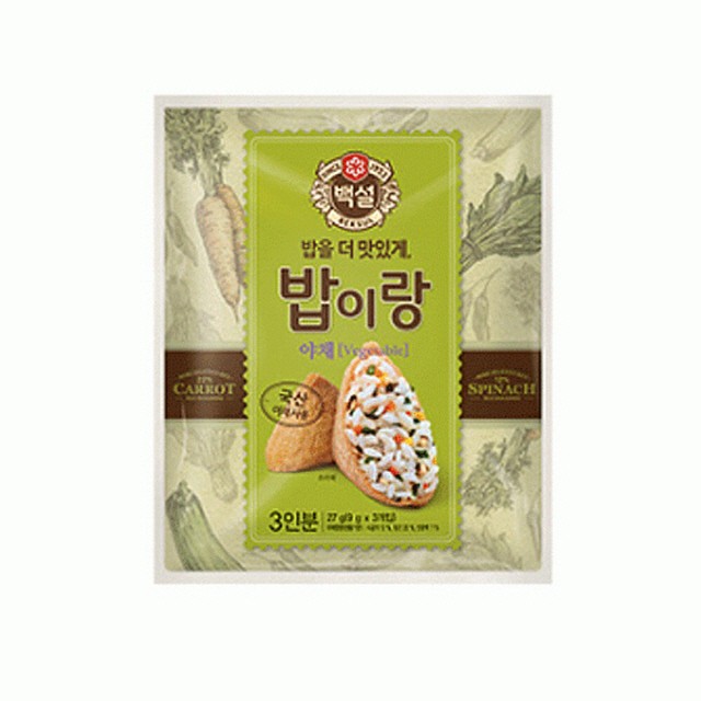 밥을 더 맛있게 CJ 백설 밥이랑 야채 27g 40개 : 오구오구냠냠