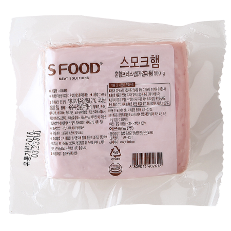 에쓰푸드 스모크햄 500g 사각슬라이스 20g X 약25장 : 푸드마니아