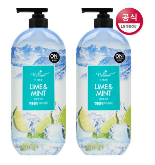 온더바디 더내추럴 플러스 라임앤민트 쿨링 바디워시 900ml X2개 : 뷰티앤그루밍