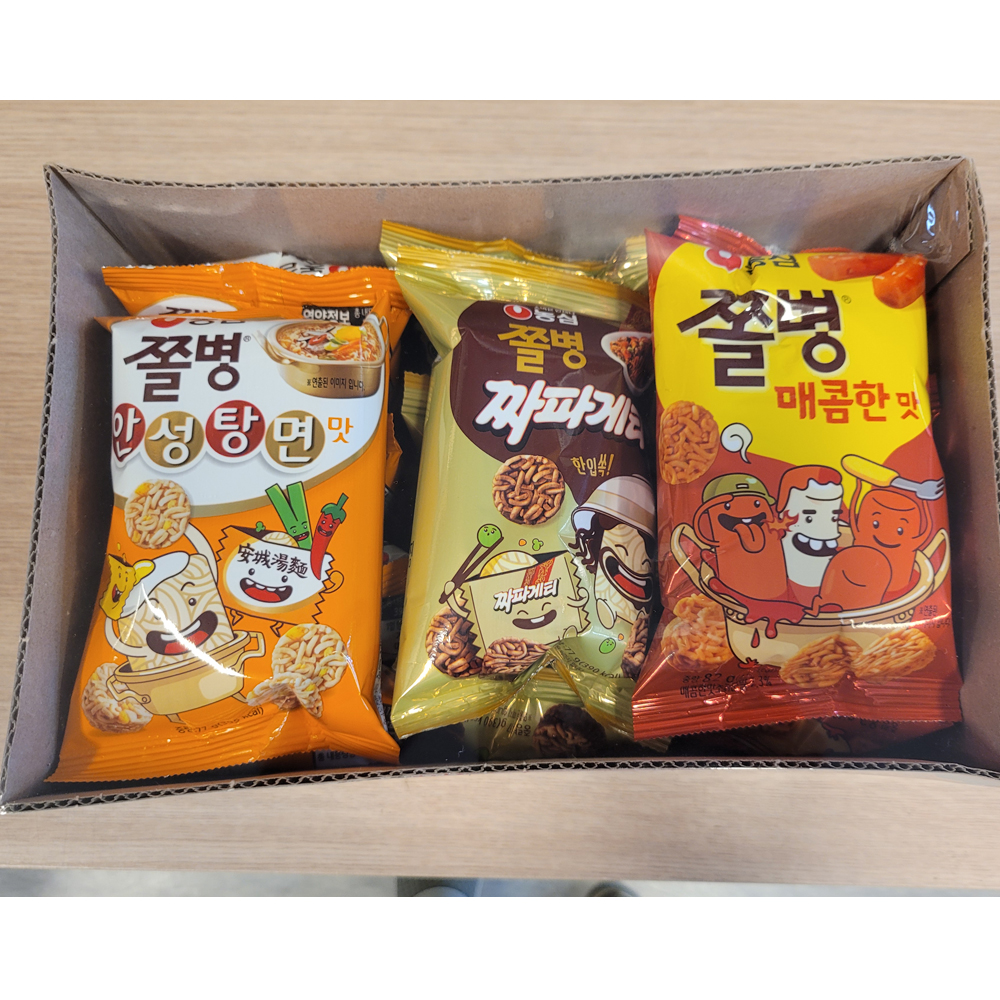 농심 쫄병스낵 3종세트 총15봉 코스트코 대용량 간식 라면과자 자파게티 안성탕면 떡볶이 : 히트잇몰