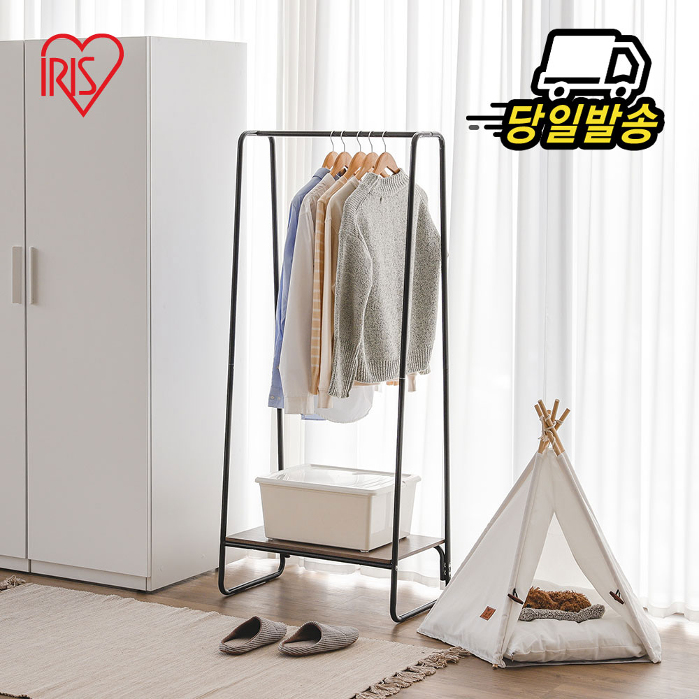 아이리스 코리아 2단 스탠드 파이프 철제 수납 이동식 옷걸이 틈새 드레스룸 시스템 벽 행거 헹거 선반 PI-B2 : 아이리스프라자