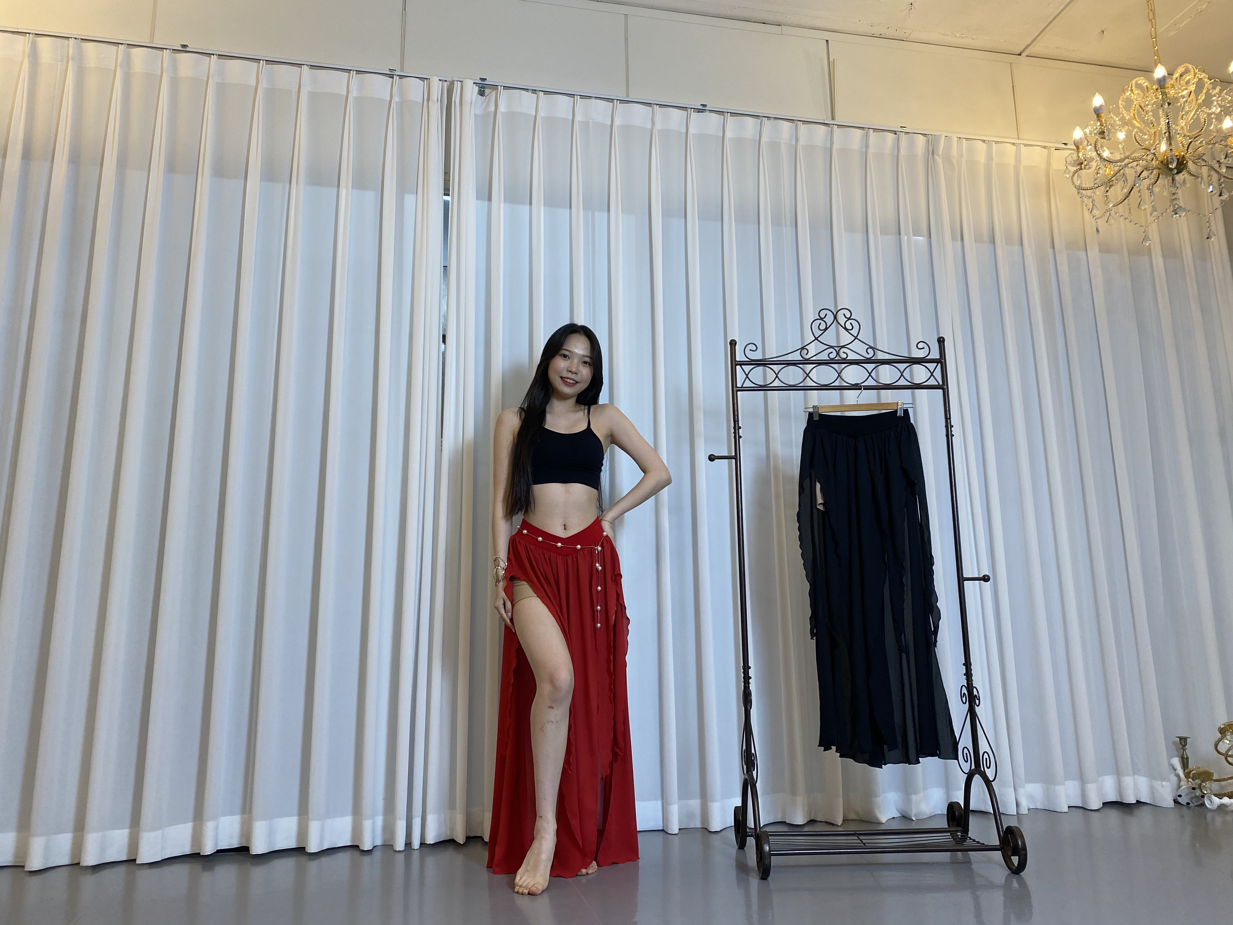 클래식한 골든에라 스커트 벨리댄스 폴댄스 : 비쥬벨라