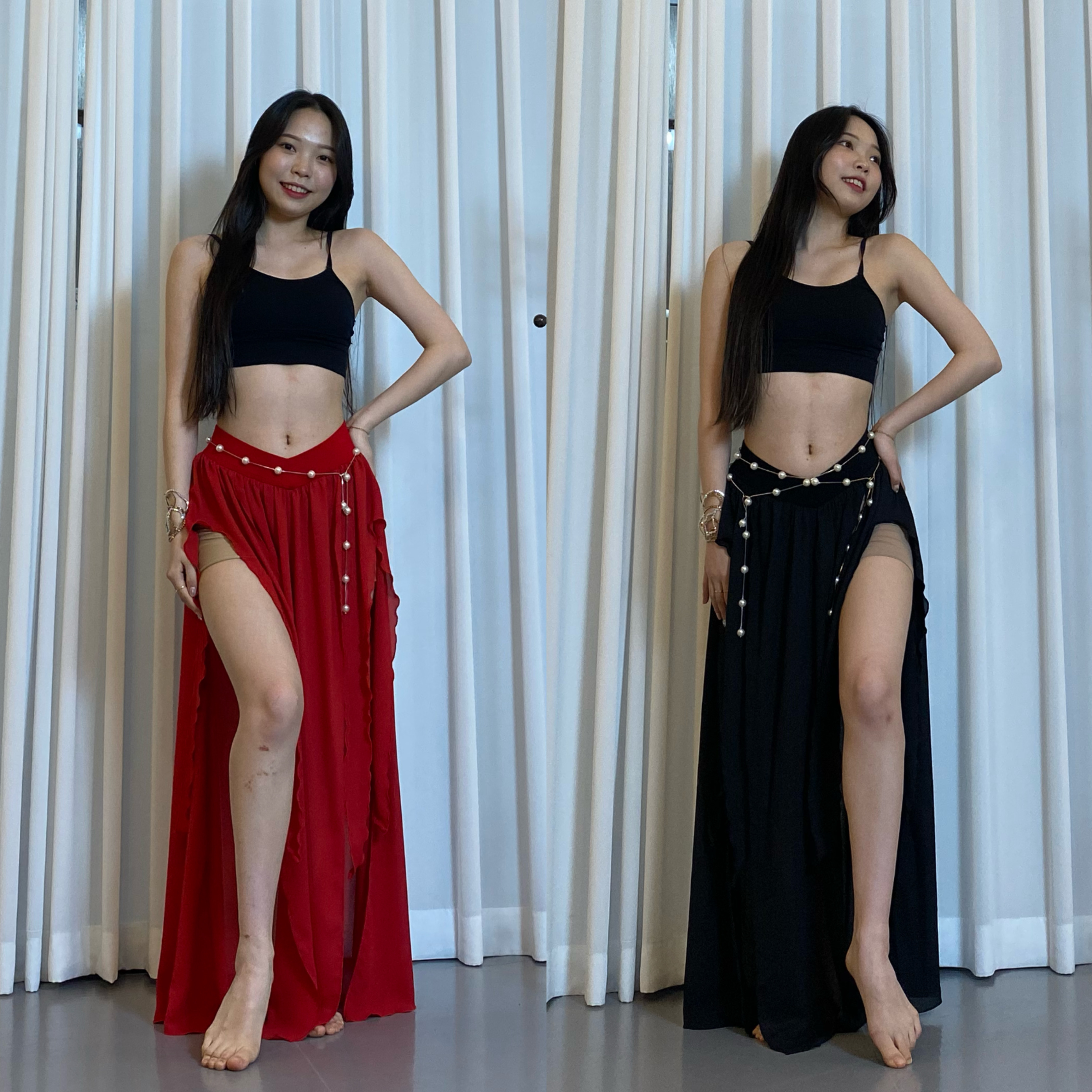 클래식한 골든에라 스커트 벨리댄스 폴댄스 : 비쥬벨라
