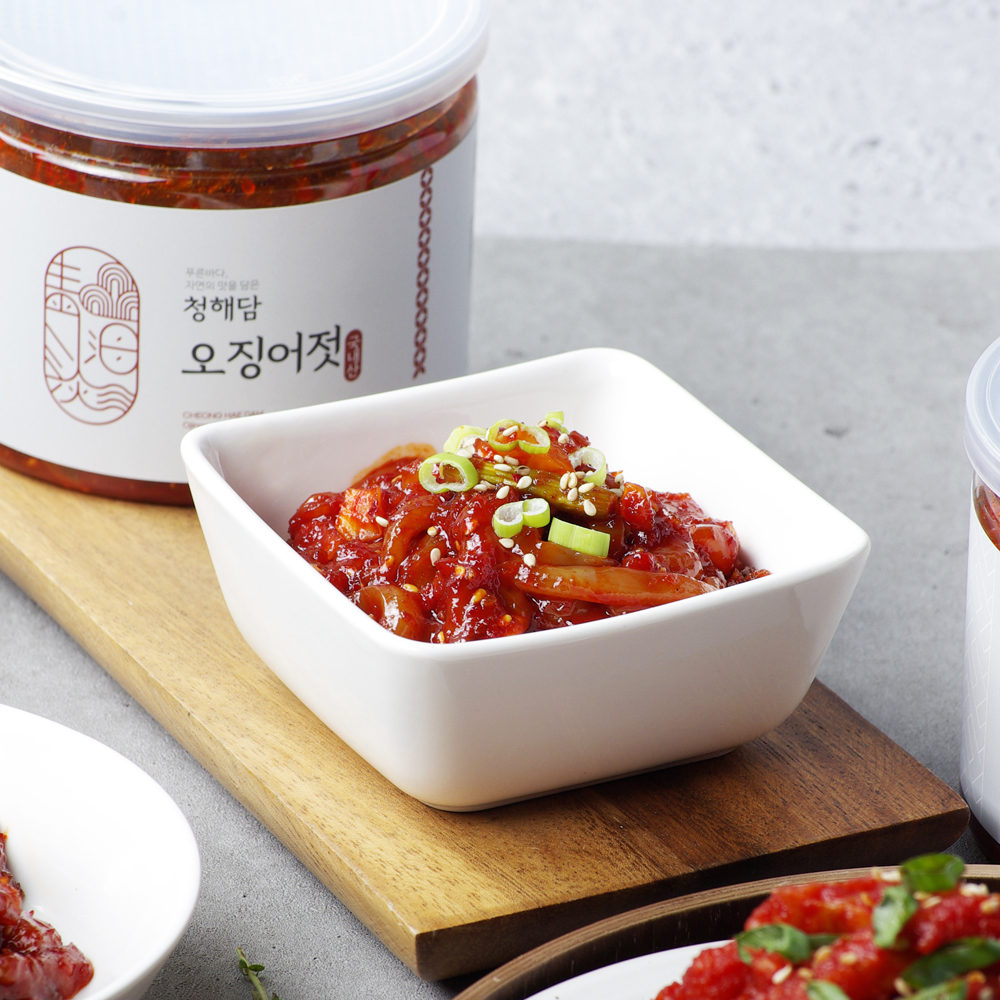 국내산오징어젓갈 저염젓갈 청해담 오징어젓갈500g : 프레씨